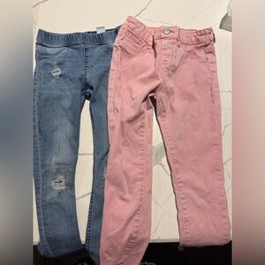 Two Pairs Girls Denim Jeggings 6-7
